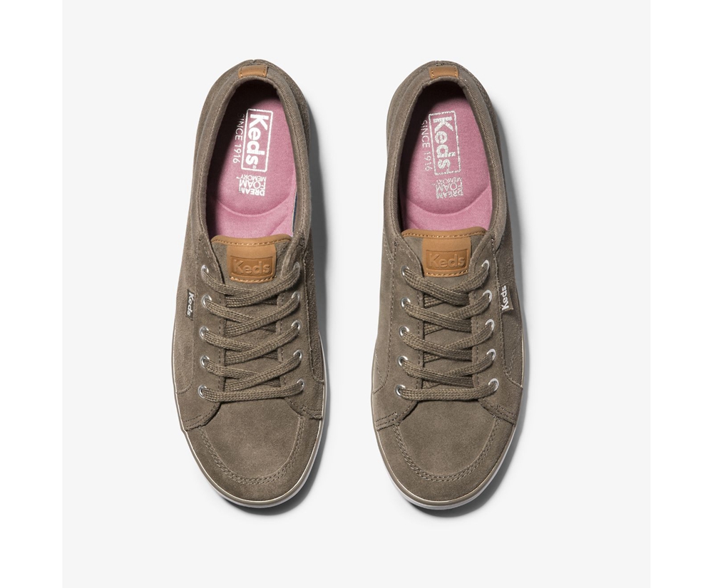 Πανινα Παπουτσια Γυναικεια - Keds Center Suede - Ελιά - GWXUF9468